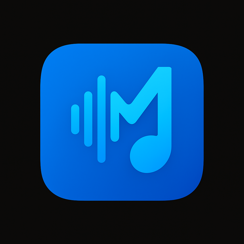Musicifier app icon black background with green circle and black sound wave logo